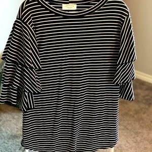 B&W striped top, Size L